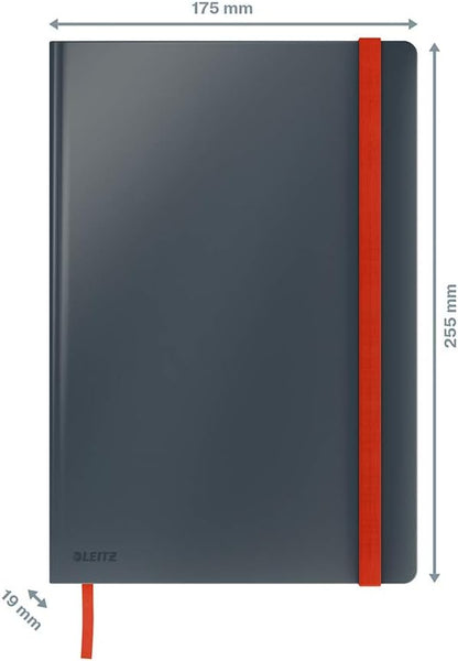 Leitz Notitieboek B5 Gelijnd Met Harde Kaft, 80 Vellen, Cosy Range, Fluweel Grijs, 44540089