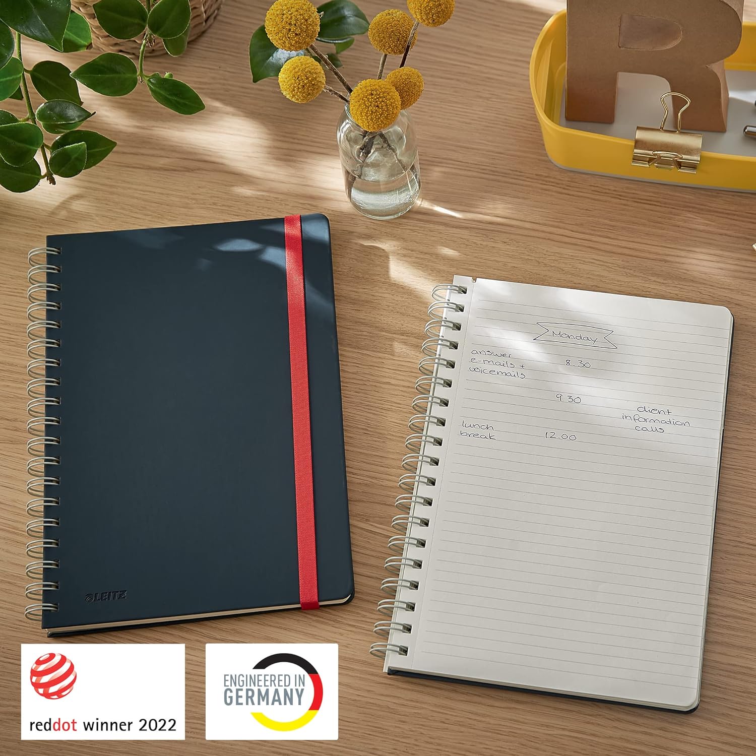 Leitz - Cosy Notebook Spiral Ridge Large Grey - Ruled