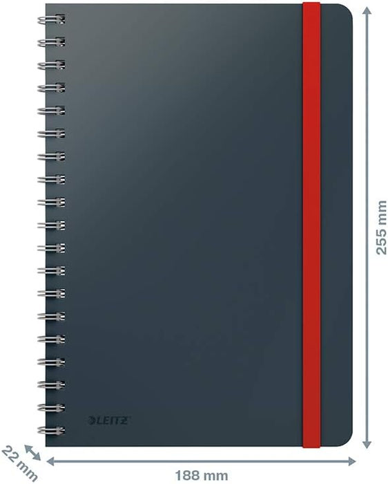 Leitz - Cosy Notebook Spiral Ridge Large Grey - Ruled