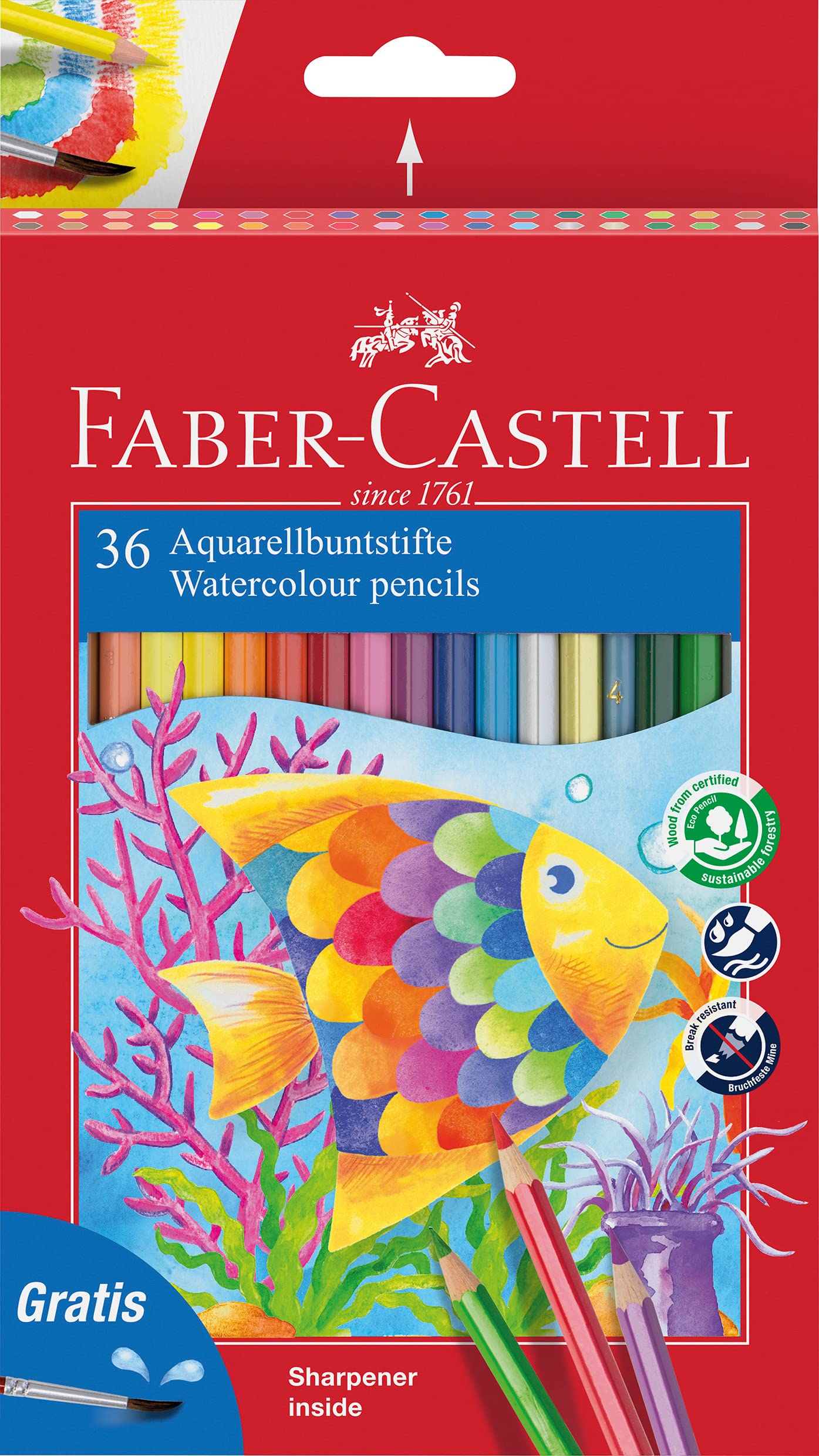 Faber-Castell Redline Watercolor 36 Long Hangtab Fish Pencil