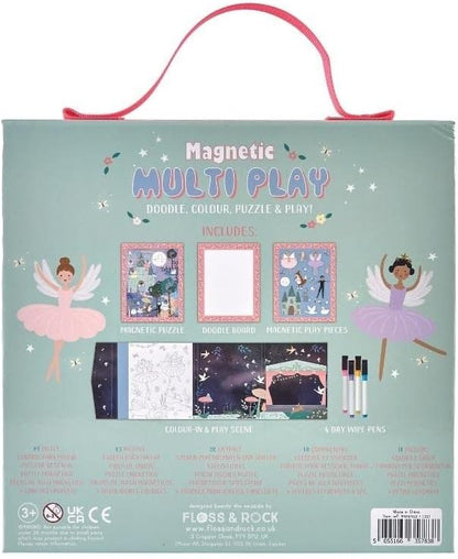 Set da gioco incantato da 20 pezzi, puzzle magnetico, tavola da scarabocchio, pezzi magnetici e scena da colorare con - Gioco educativo di smistamento e creatività delle forme S.T.E.M - Imparare a