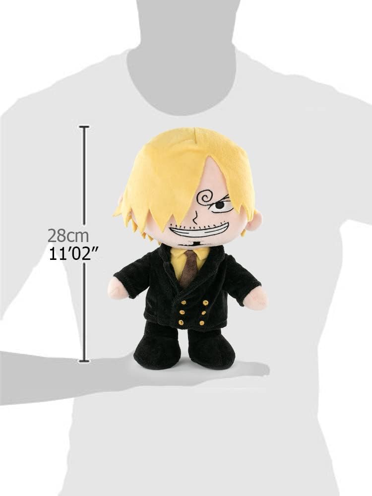 BARRADO One Piece - Soft Toy of the Characters of One Piece - 28cm, 11'02" - Luffy, Sanji, Roronoa Zoro - Super Soft Quality (Sanji