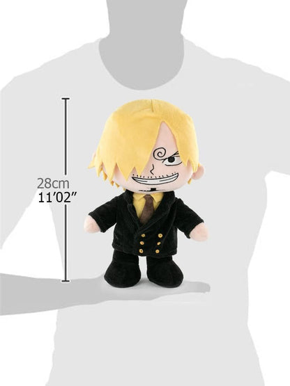 BARRADO One Piece - Soft Toy of the Characters of One Piece - 28cm, 11'02" - Luffy, Sanji, Roronoa Zoro - Super Soft Quality (Sanji