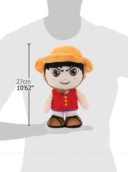 Barrado One Piece - Plushies 24-27cm of the Protagonists of the One Piece Live Action Series - Luffy, Zoro, Nami - Super Soft Quality (Luffy)