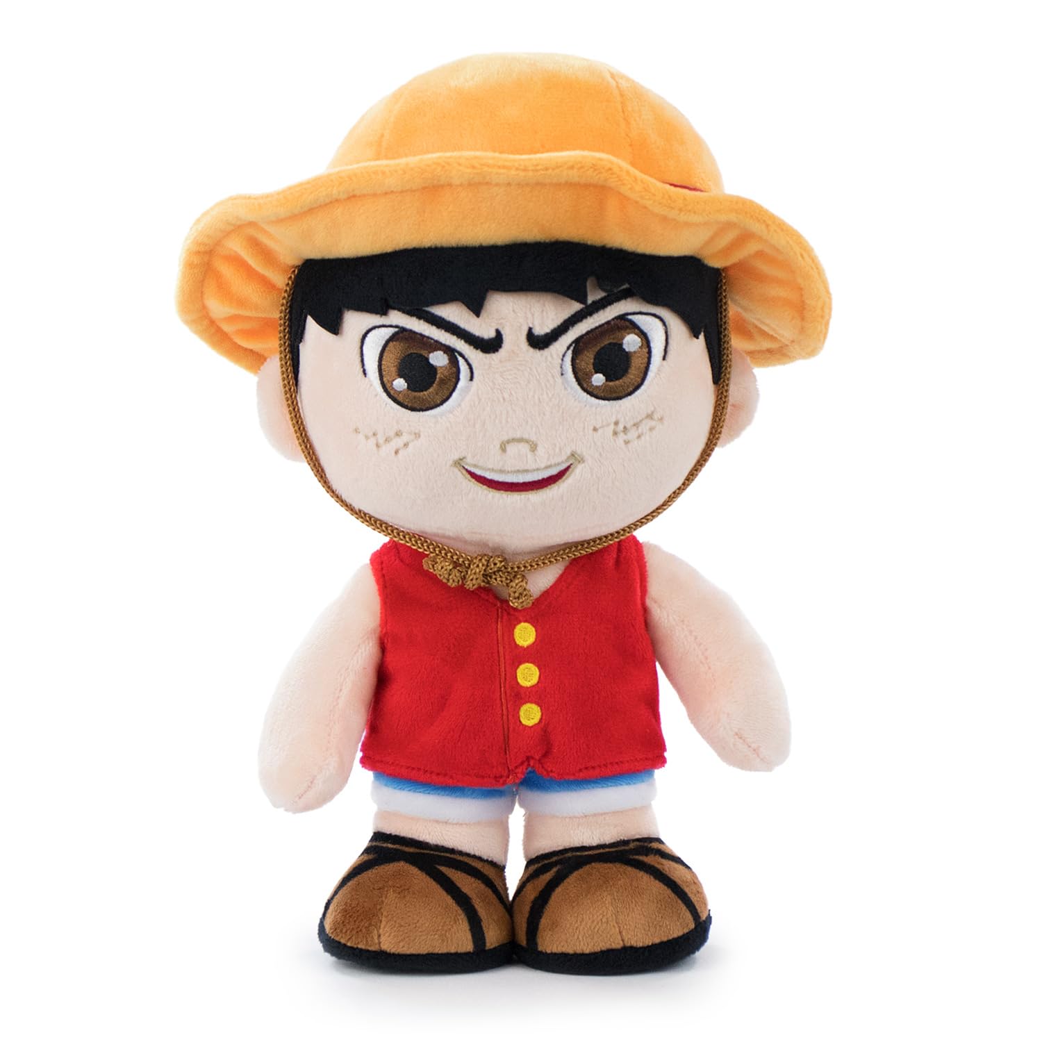 Barrado One Piece - Plushies 24-27cm of the Protagonists of the One Piece Live Action Series - Luffy, Zoro, Nami - Super Soft Quality (Luffy)