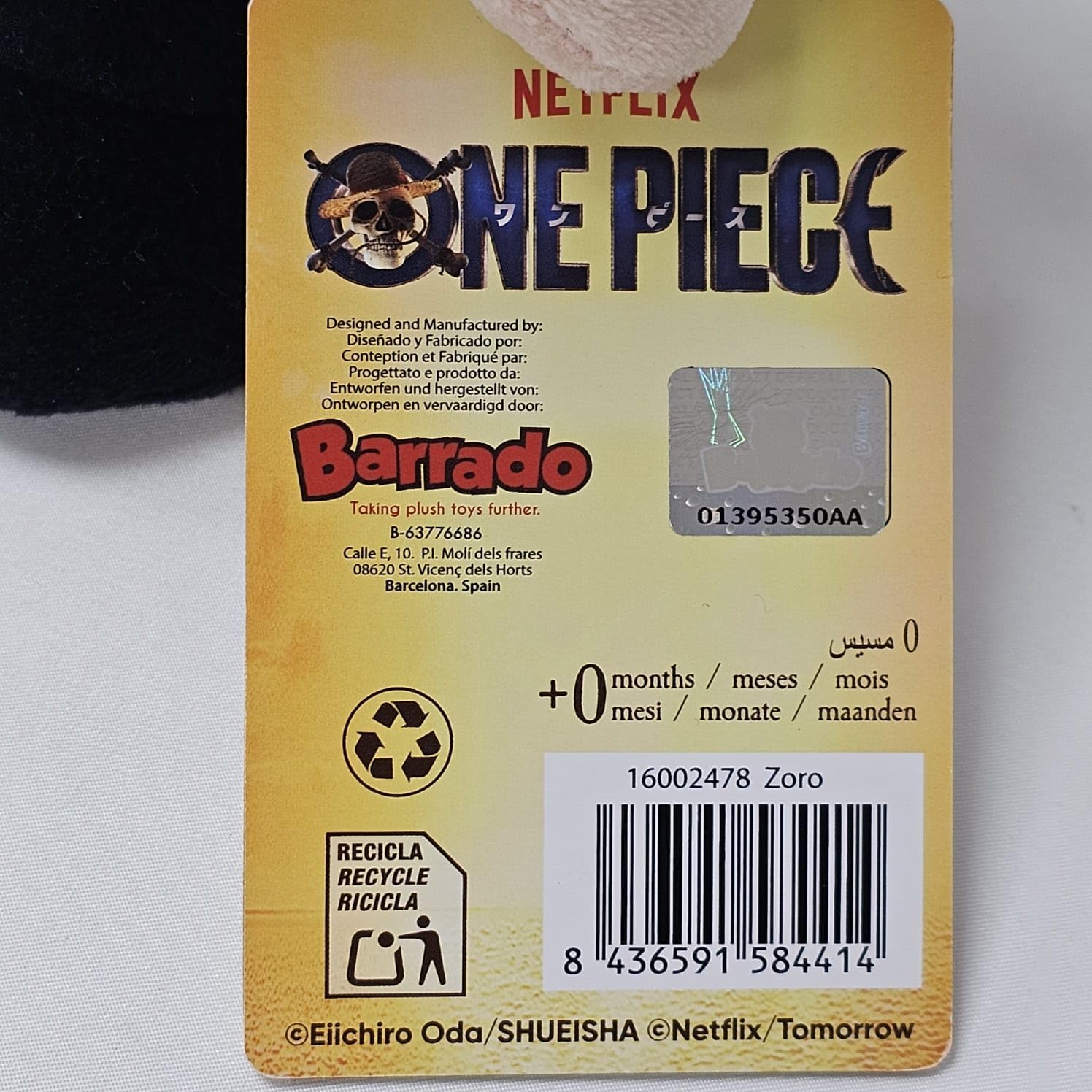 One Piece - One Piece Live Action Serie Protagonisten Plüschtiere 24-27cm - Luffy, Zoro, Nami - Super Soft Qualität (Zoro