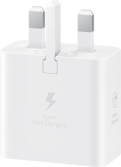 Samsung Galaxy Official 25W Super Fast Charging Travel Adapter (without USB-C to C Data Cable), White White 25W Without Data Cable