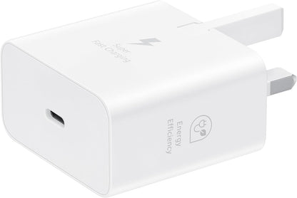 Samsung Galaxy Official 25W Super Fast Charging Travel Adapter (without USB-C to C Data Cable), White White 25W Without Data Cable