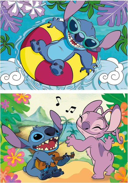 Educa - Disney Stitch | Set von 2 Puzzle für Kinder mit 100 Teilen. Maßnahme: 40 x 28 cm. Empfohlen für Kinder ab 6 Jahre (19998