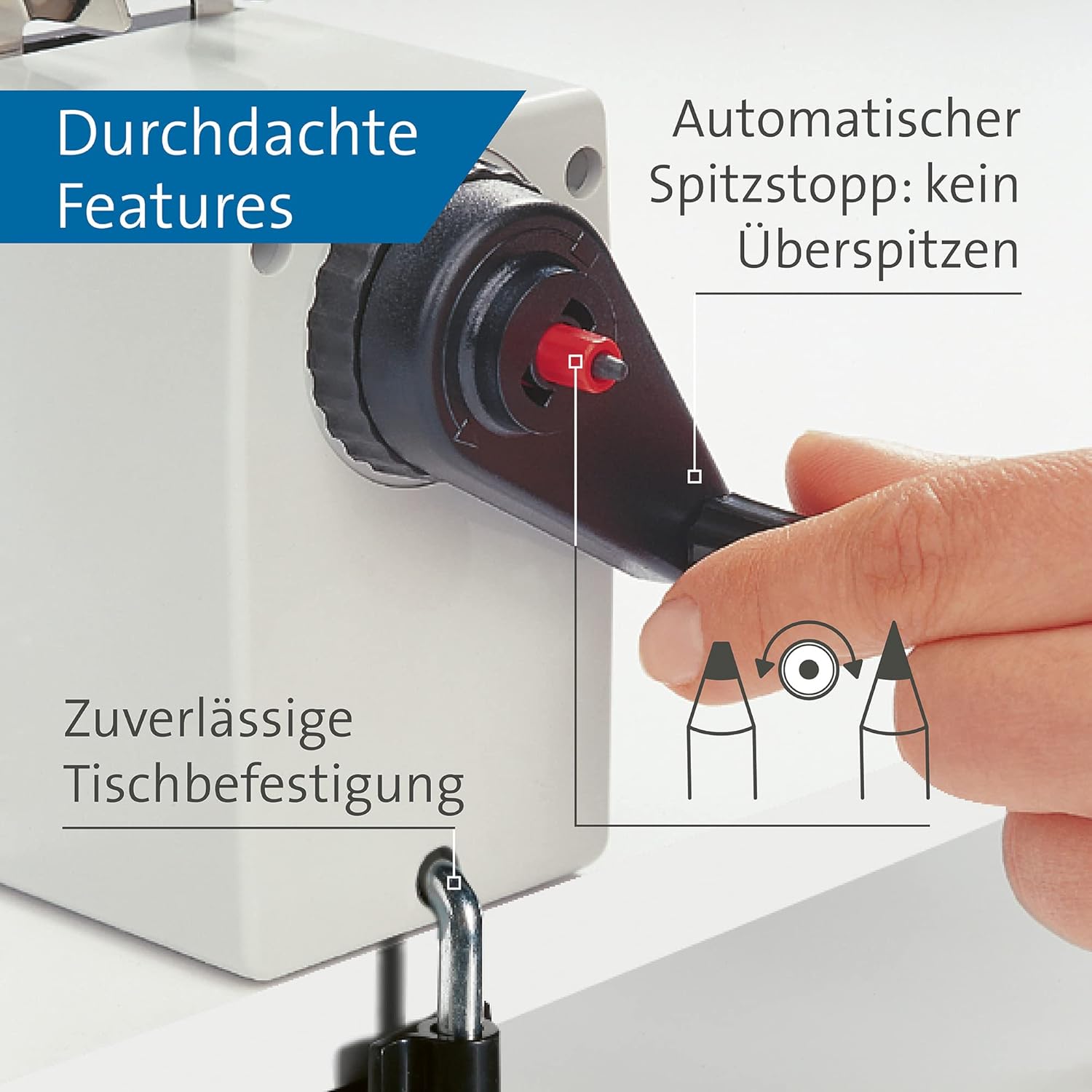 Manuelle Spitzmaschine D: 8-12 Mm 1 Stck. Grau