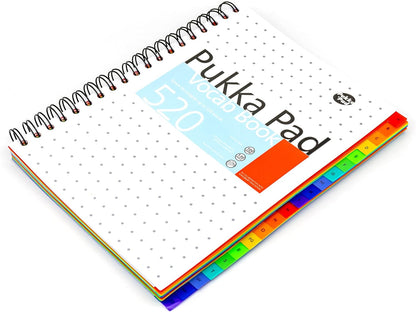 Pukka Pad B5 Vocabulary Book with 520 Word Capacity – Includes 20 Repositionable Alphabetised Dividers – Learn Synonyms, Antonyms, and Use in a Sentence – 100GSM