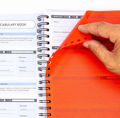 Pukka Pad B5 Vocabulary Book with 520 Word Capacity – Includes 20 Repositionable Alphabetised Dividers – Learn Synonyms, Antonyms, and Use in a Sentence – 100GSM