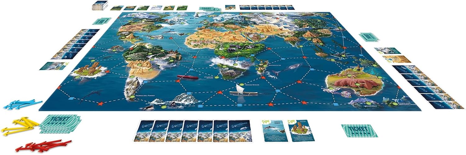 Expeditions Around The World | Fun Family Game for Kids and Adults | Ages 8+ | 2 to 6 Players | 30 Minutes