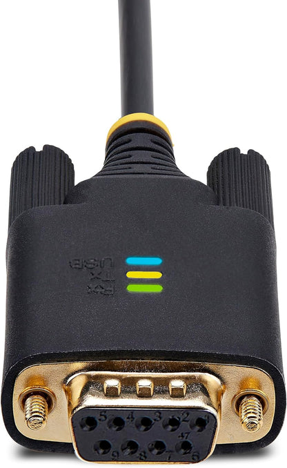 StarTech.com Cable Adaptador USB a Serie de Módem Nulo RS232 1m - Retención COM - FTDI - USB DB9 - Tornillos Intercambiables