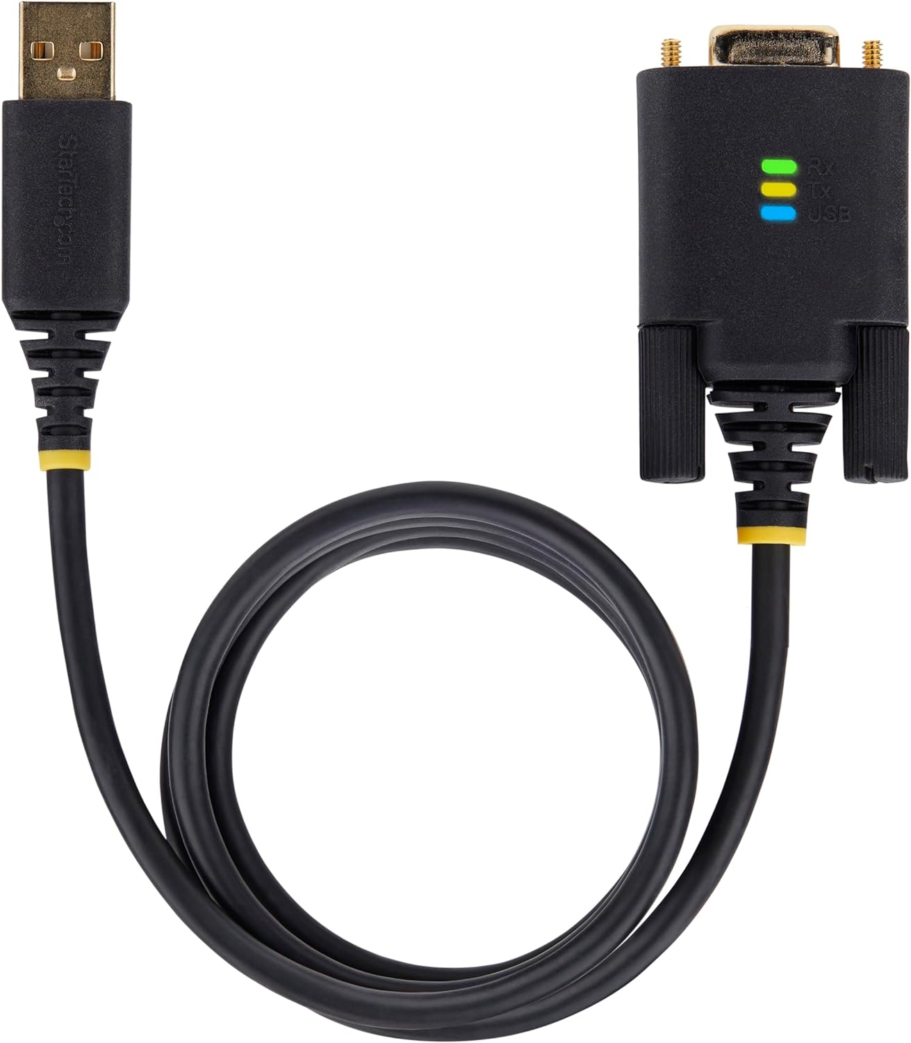 StarTech.com Cable Adaptador USB a Serie de Módem Nulo RS232 1m - Retención COM - FTDI - USB DB9 - Tornillos Intercambiables