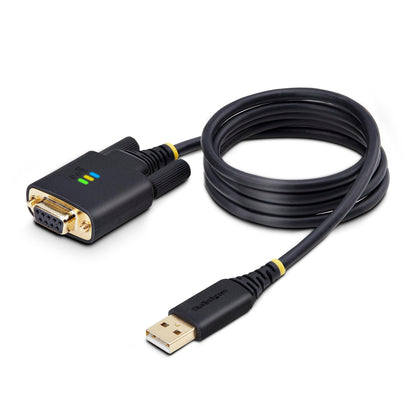 StarTech.com Cable Adaptador USB a Serie de Módem Nulo RS232 1m - Retención COM - FTDI - USB DB9 - Tornillos Intercambiables