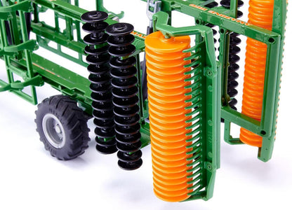 siku 2069, Amazone Centaur, speelgoed grondbewerkingsmachine voor tractoren, 1:32, metaal/kunststof, groen, draaibare pakkerrollen, inklapbaar frame, trouw aan de originele lak