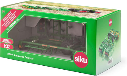 siku 2069, Amazone Centaur, speelgoed grondbewerkingsmachine voor tractoren, 1:32, metaal/kunststof, groen, draaibare pakkerrollen, inklapbaar frame, trouw aan de originele lak
