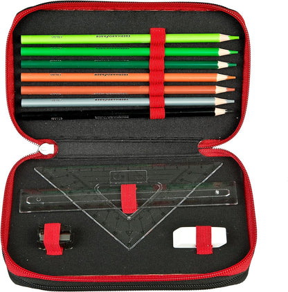 Scooli Star Wars Tripledecker - Filled Pencil Case with Eberhard Faber Pens - Stylish Pencil Case with Motif - Pencil Case for Colouring Pencils and Pencils - Ideal for School Use