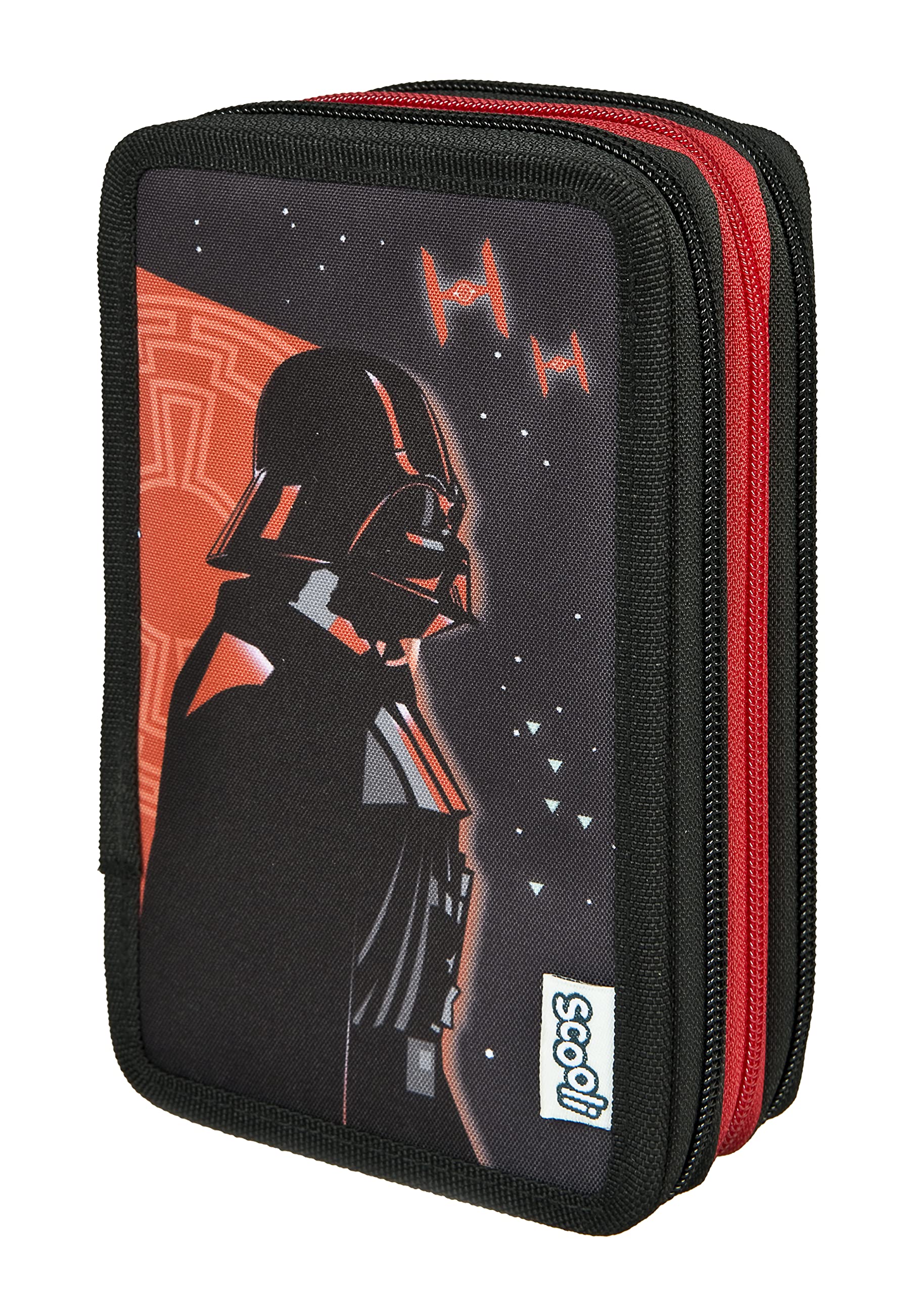 Scooli Star Wars Tripledecker - Filled Pencil Case with Eberhard Faber Pens - Stylish Pencil Case with Motif - Pencil Case for Colouring Pencils and Pencils - Ideal for School Use