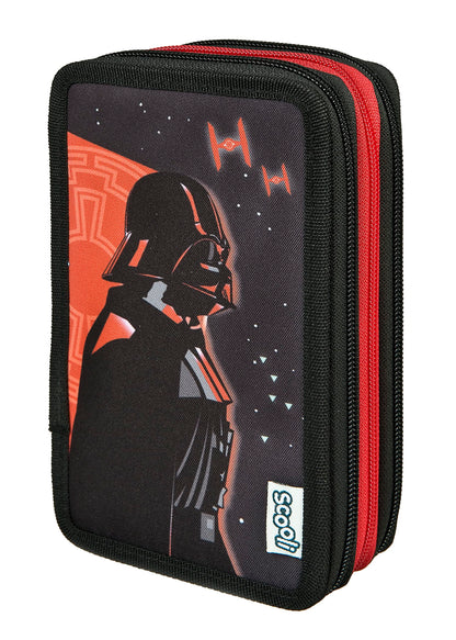 Scooli Star Wars Tripledecker - Filled Pencil Case with Eberhard Faber Pens - Stylish Pencil Case with Motif - Pencil Case for Colouring Pencils and Pencils - Ideal for School Use