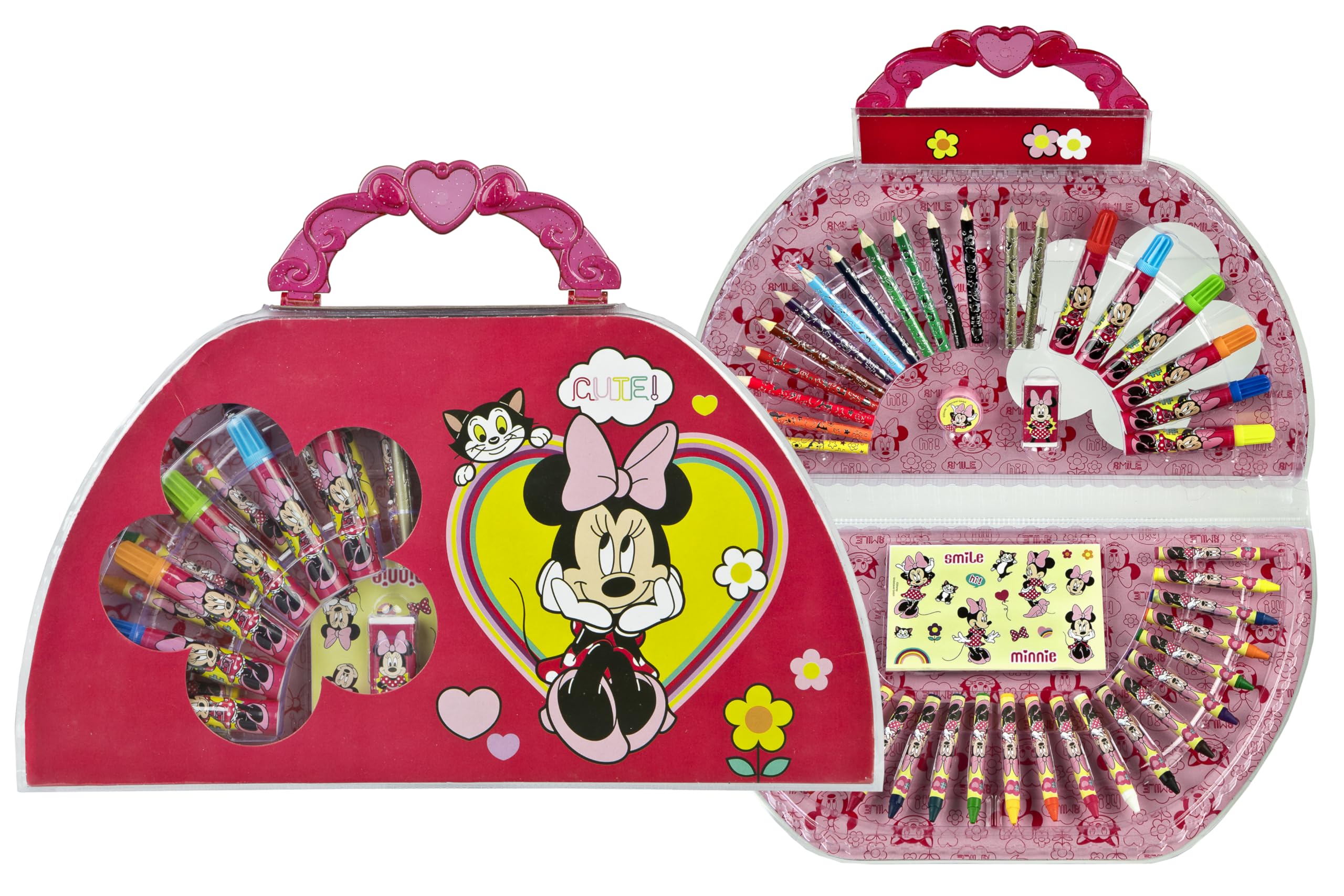 Estuche Pintura | 51 Piezas | Disney Minnie Mouse | Conjunto Creativo | Pintar y Diseñar