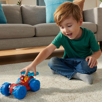 Marvel Spidey and His Amazing Friends Spidey Web Climber - 7-Inch Rev Up Motor Vehicle That Climbs Obstacles, SNF0244