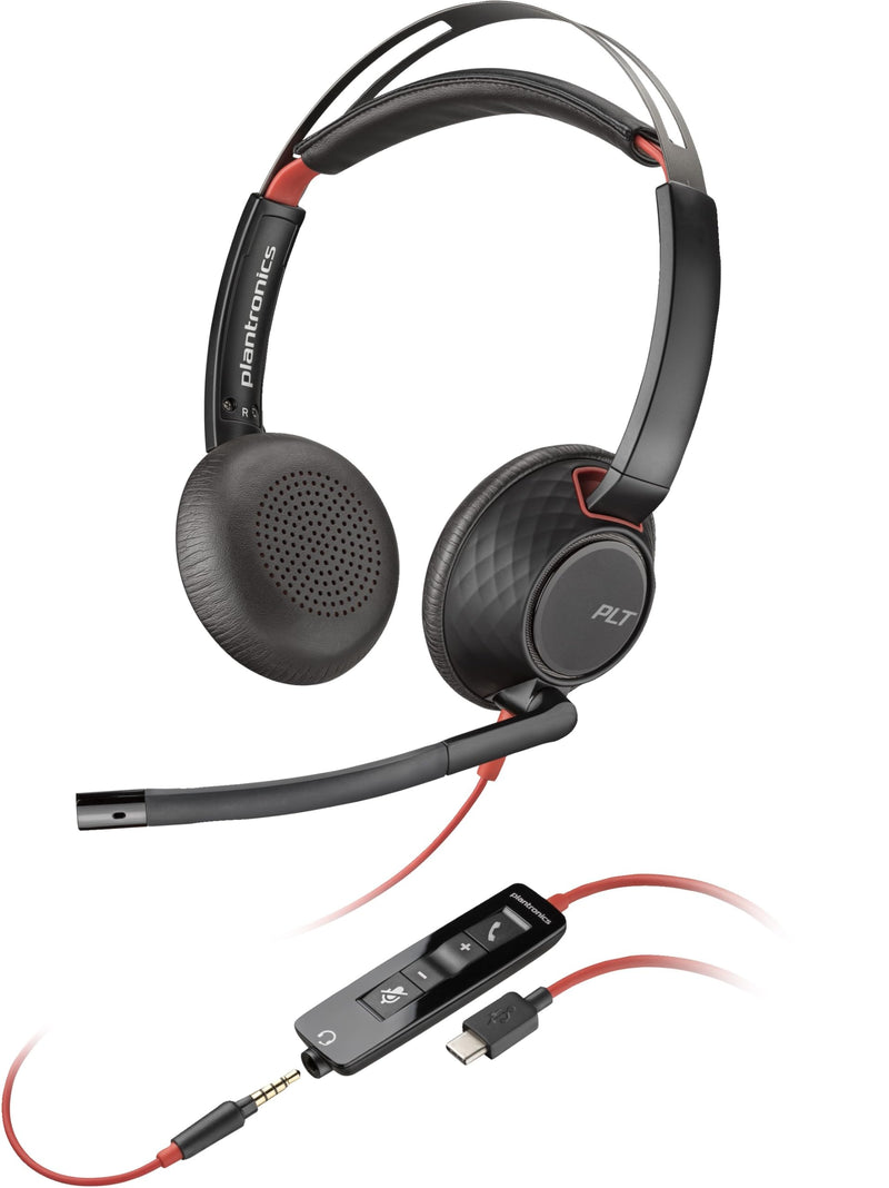 HP Poly Blackwire C5220 USB-C and 3.5 mm Stereo