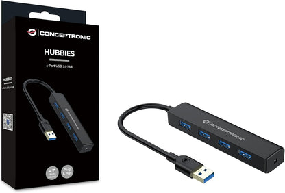 Conceptronic C4PUSB3 4-Port USB 3.0 Hub - USB 3.0 SuperSpeed 5Gbps
