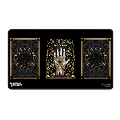 Ultra PRO - Vecna: Eve of Ruin, Black Stitched Playmat for Dungeons & Dragons, RPG Tabletop Fantasy Gaming Decor Playmat Accessory