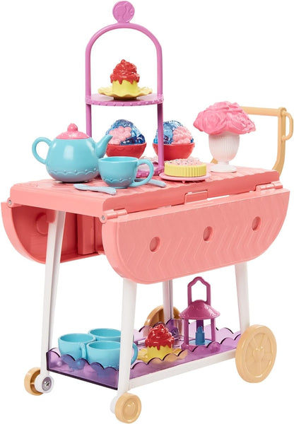 Barbie Tea Party Playset for Preschoolers, My First Barbie Tea Party Playset and Accessories, Preschool Toys and Gifts, Tea Party with 18 Storytelling Pieces, Two Plush Items, from 3 Years, HMM65