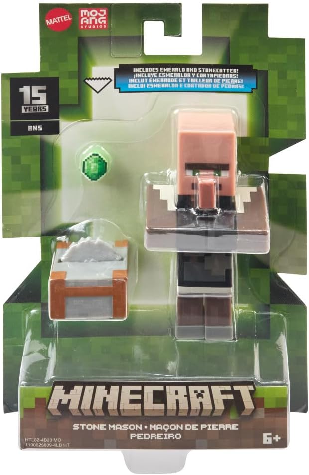 Minecraft figura Stone mason cantero con accesorios HTL82sGTP08 MATTEL