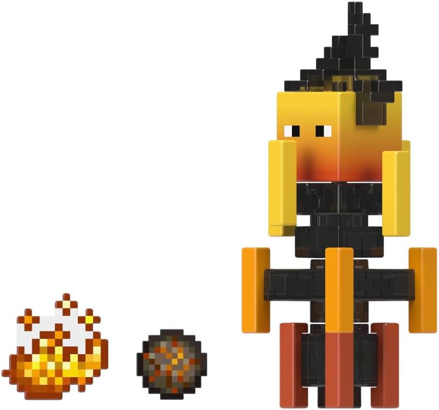 Mattel Minecraft Vanilla Action Figure Blaze, 8,3 cm, per bambini dai 6 anni in su