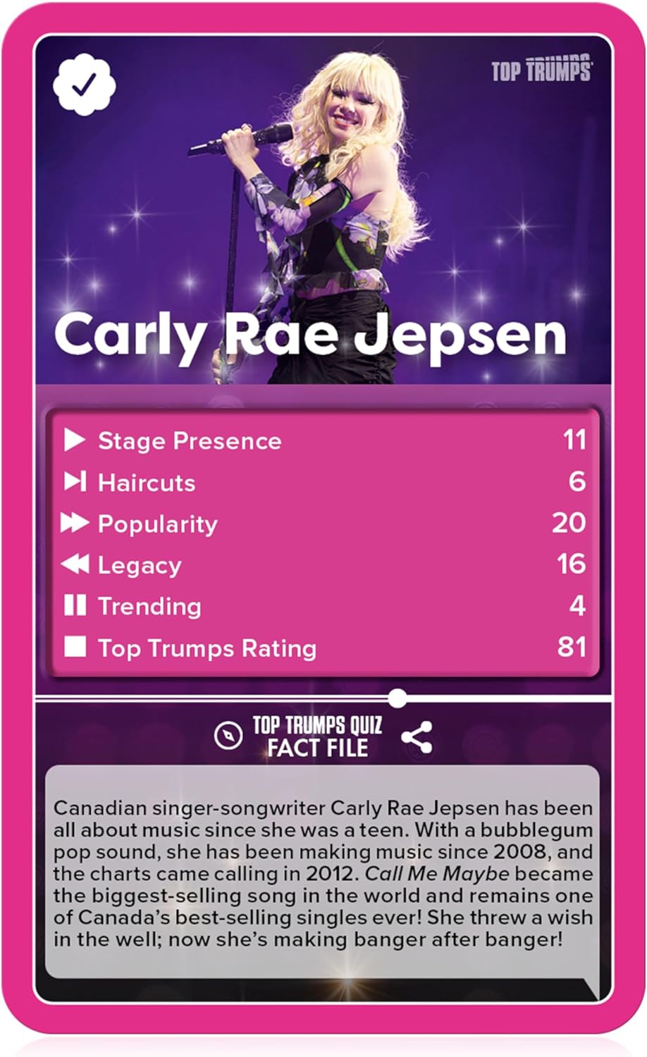 Top Trumps Popstars Classic Card Game, Play with Adele, Beyonce, Harry Styles and Taylor Swift in this educational pack, makes a great gift for ages 6 plus