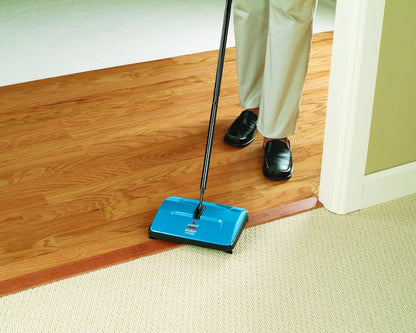 BISSELL 2402E 2402N Sturdy Sweep Kehrer, für Hartböden und Teppiche, kabellos, benötigt keinen Strom, Blau