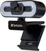 Verbatim Webcam with Microphone and Lighting, External Camera for Computer or Laptop with Full HD 1080P Auto Focus for Video Calls in Home Office or Streaming Cam
