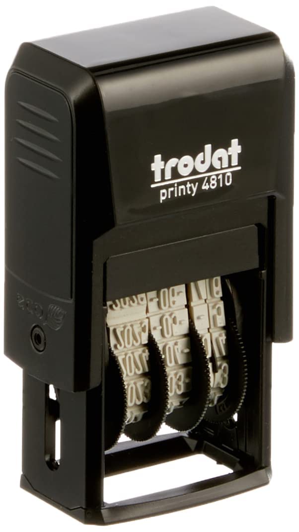 Trodat Printy 4810 Date Stamp - Year Month Day Numerals Self Inking - 3.8mm Black