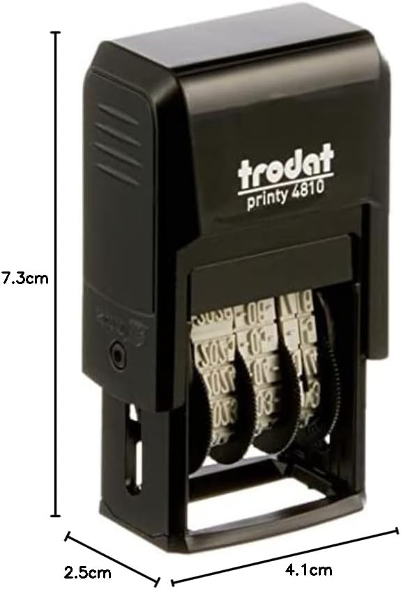 Trodat Printy 4810 Date Stamp - Year Month Day Numerals Self Inking - 3.8mm Black