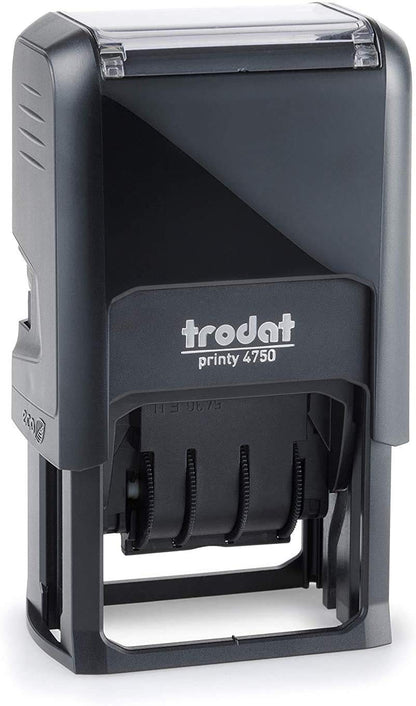 Trodat Printy 4750 / L1 Date Stamp with Text Received-Black (German version) Input: