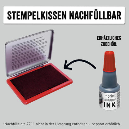 Imprint Handstempelkissen 9072M für den täglichen Bedarf zu Hause und im Büro – 1 Stempelkissen rot, robuster Metalldeckel, wasserbasierte Tinte, Größe 11 x 7 cm, optimal für Handstempel geeignet rot 11 x 7 cm Single