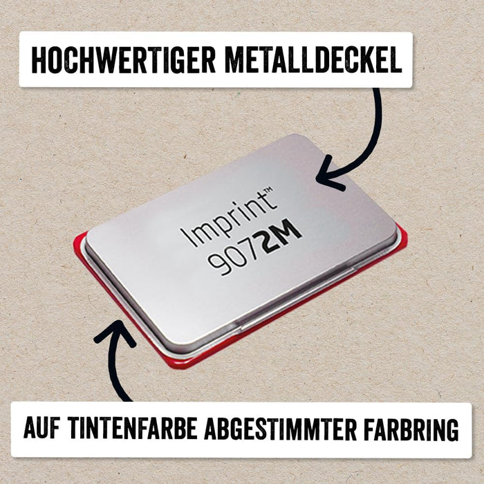 Imprint Handstempelkissen 9072M für den täglichen Bedarf zu Hause und im Büro – 1 Stempelkissen rot, robuster Metalldeckel, wasserbasierte Tinte, Größe 11 x 7 cm, optimal für Handstempel geeignet rot 11 x 7 cm Single