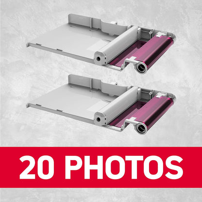 Agfa PHOTO Cartridge and Paper 20 Photos 5.4 x 8.6 cm AMC20 Compatible Photo Realipix Mini S, Realipix Mini P, Kodak Mini Printer 2, Kodak Mini Shot,Grey