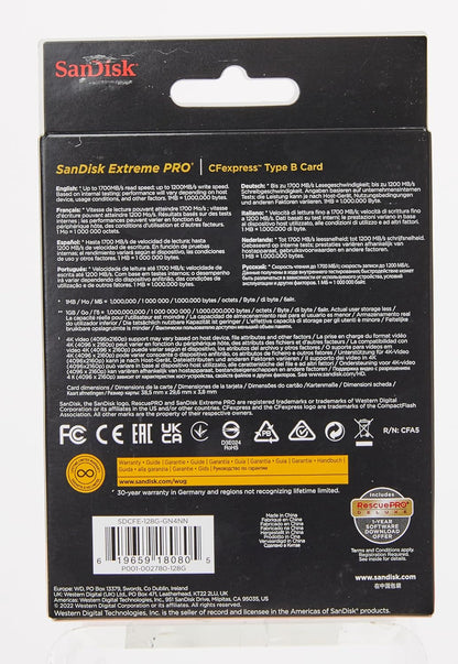 SanDisk 128GB Extreme PRO CFexpress Card Type B with SanDisk Extreme PRO CFexpress Card Reader