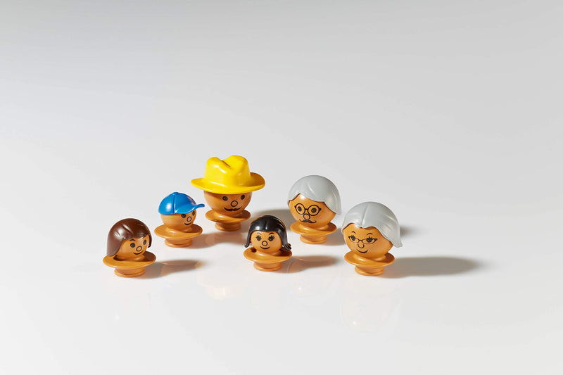 Mobilo, MOB128 Set 1 Mixed Figure, red, blue, yellow Figures, Brown