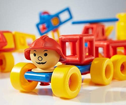 Mobilo, MOB128 Set 1 Mixed Figure, red, blue, yellow Figures, Brown