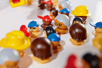 Mobilo, MOB128 Set 1 Mixed Figure, red, blue, yellow Figures, Brown