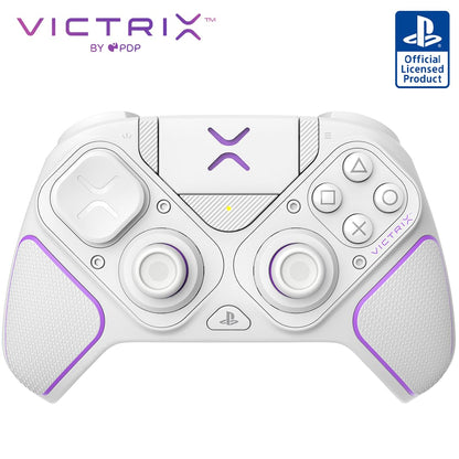 PDP Victrix Pro BFG draadloos Gaming Controller for Playstation 5 / PS5, PS4, PC, Modular Gamepad, Remappable Buttons, Customizable Triggers/Paddles/D-Pad, PC App White