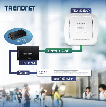 TrendNET AC1200 Dual Band PoE Access Point, TEW-821DAP (PoE Access Point) Access Point AC1200