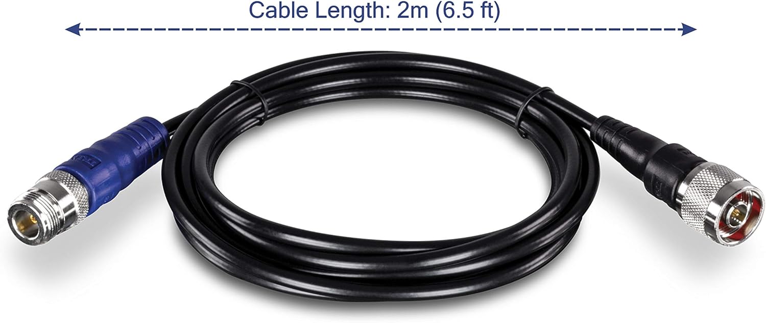 TRENDnet TEW-L402 LMR400 N-Type Male to N-Type Female Cable 2m (6.5ft.) N-Male to N-Female (6.5 Ft.)