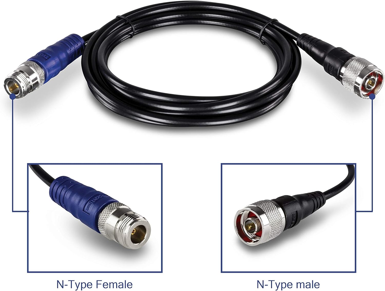 TRENDnet TEW-L402 LMR400 N-Type Male to N-Type Female Cable 2m (6.5ft.) N-Male to N-Female (6.5 Ft.)